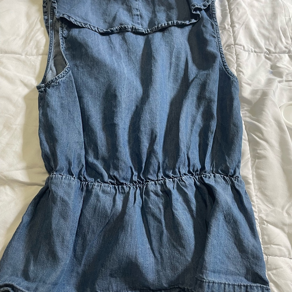 Blue Denim Ruffle Top - Picture 9 of 10